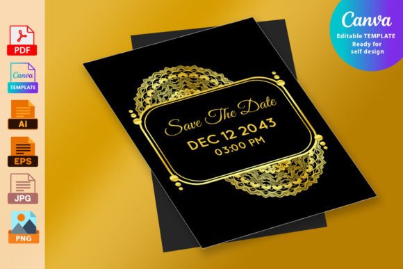 Download Luxury Golden Black Mandala Wedding Card - Luxury Collection