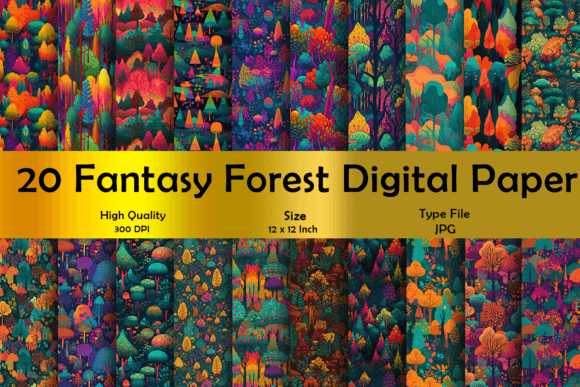 Download Forest Digital Paper. Nature Patterns - Nature Collection