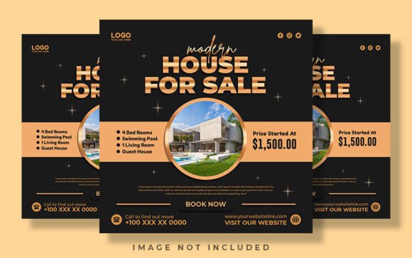 Download Real Estate Golden Black Social Media - Premium Resources