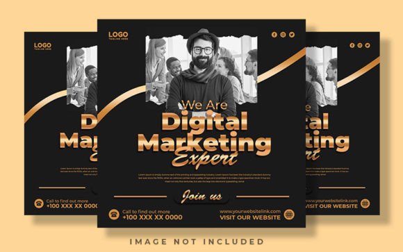 Download Golden Black Digital Marketing Social - Premium Resources