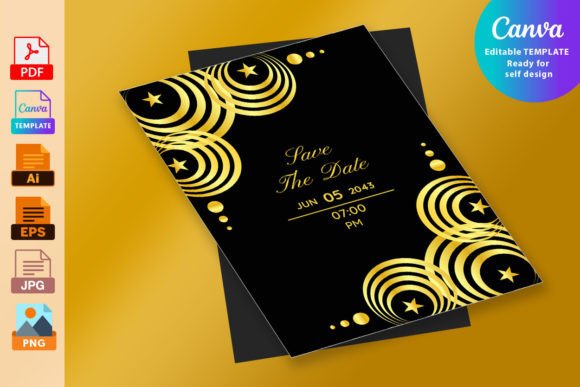 Download Luxury Golden Black Sparkle Wedding Card - Luxury Collection